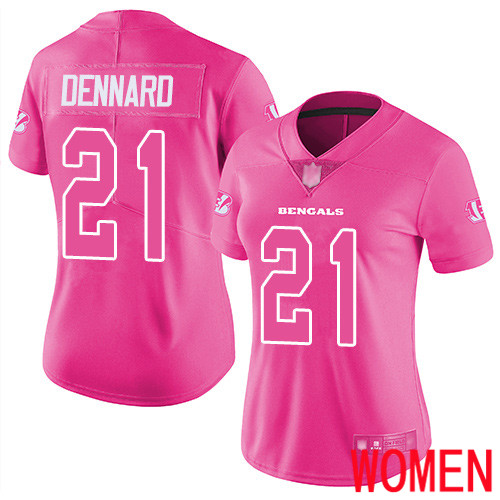 Cincinnati Bengals Limited Pink Women Darqueze Dennard Jersey NFL Footballl #21 Rush Fashion->cincinnati bengals->NFL Jersey